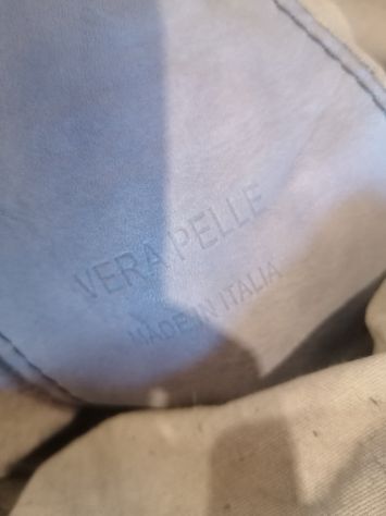 Borsa blu in vera pelle - Foto 2
