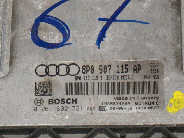 0261S02721 ECU CENTRALINA AUDI 2.0 TFSI 0261S02721 8P0907115AP MED9.1 8P09071 - Foto 2
