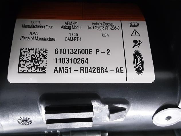 KIT AIRBAG COMPLETO FORD C - Max Serie CENTRALINA AIRBAG: AM5T14B321AE: / CODICE BOSCH: 0285010825: / CODICE ALTERNATIVO: 6100036695CB (10) - Foto 6
