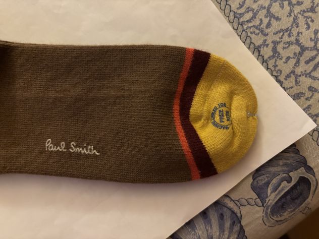 CALZE NUOVE DA UOMO IN LANA FIRMATE ORIGINALI PAUL SMITH,MADE IN ITALY - Foto 7