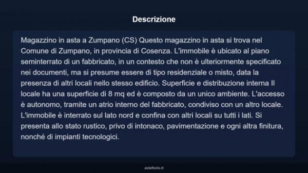 Immobile in asta di 8 m² in vendita a Zumpano - Foto 5