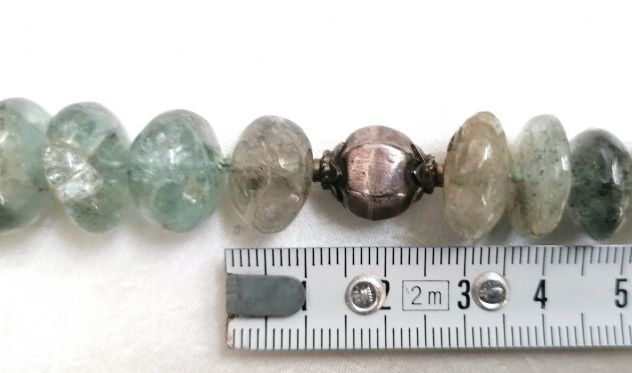 BELLISSIMA COLLANA DI QUARZO IALINO (CRISTALLO DI ROCCA) E ARGENTO STILE ETNICO. - Foto 9