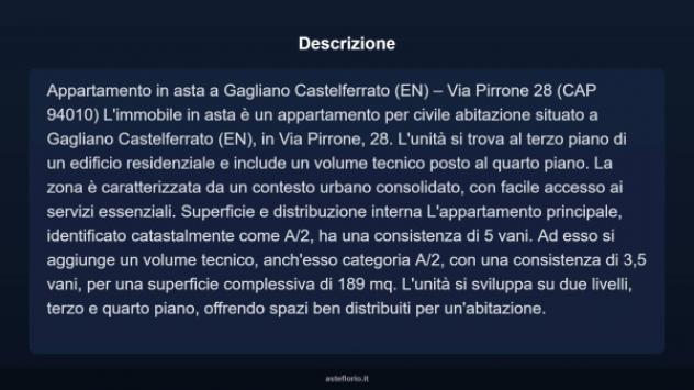 Immobile in asta di 189 m² con più di 5 locali in vendita a Gagliano Castelferrato - Foto 4