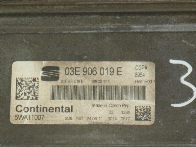 03E906019E ECU SEAT IBIZA POLO 03E906019E 5WA11007 SIMOS 11.1 HW.H03 - Foto 2