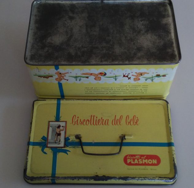 SCATOLA in LATTA BISCOTTIERA DEL BEBE' PLASMON - Foto 3
