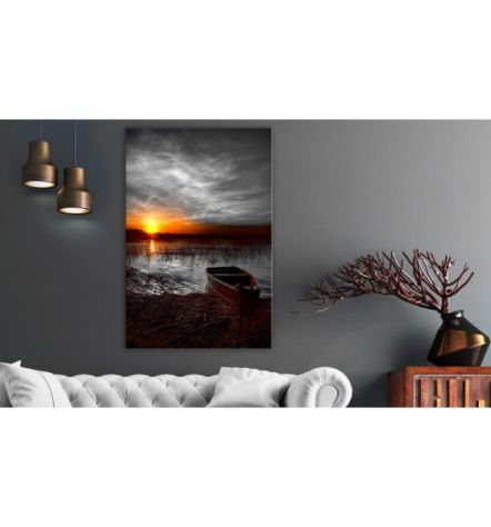 Quadro Con Una Barca Al Tramonto - ARREDALACASA - Foto 2