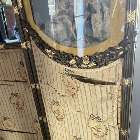 ANTICO PARAVENTO INIZIO 900 IN PASTIGLIA E ORO - Foto 10