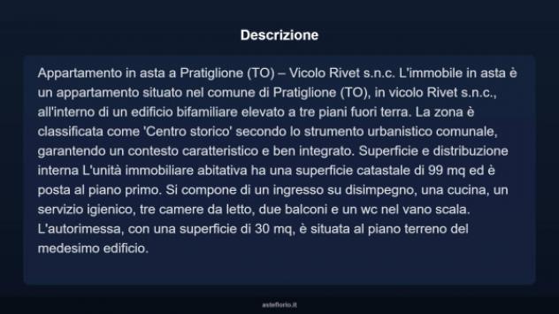 Immobile in asta di 99 m², box auto in vendita a Pratiglione - Foto 3