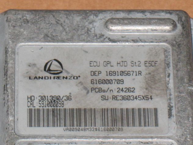 169105671R 616000709 ECU LANDI RENZO GPL LPG DACIA DUSTER RE360345X54 59100098 - Foto 2