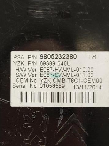 QUADRO STRUMENTI PEUGEOT 3008 Serie 9805232380 DV6TED4 (0916) - Foto 4