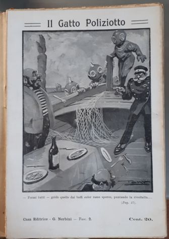 il Gatto Poliziotto, C. RIOVITTO, CASA EDITRICE G. NERBINI 1917. - Foto 2