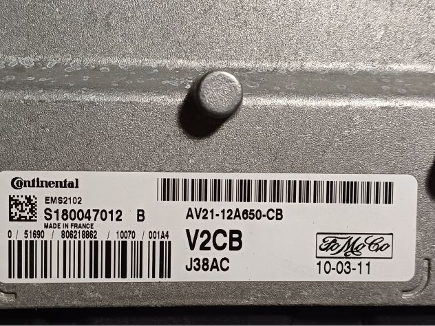 AV21-12A650-CB V2CB CENTRALINA MOTORE FORD FIESTA 6 1.2 60KW S180047012B EMS2102 - Foto 4