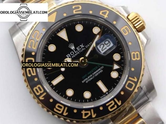 Rolex Replica GMT MASTER II 116713 LN 904L SS MIGLIOR EDIZIONE SU BRACCIALE SS/YG 3186 - Foto 3