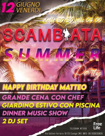 12/06 - 26/06:Summer Party venerdì 12 giugno al free life style club.