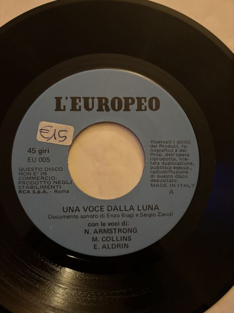 VINILE COME NUOVO 45 GIRI,RARO:”UNA VOCE DALLA LUNA”AMSTRONG,COLLINS,ALDRIN - Foto 6