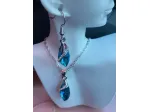 Set Collana + orecchini a monachella  blu oceano