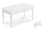 Tavolino Bacheca - Piano In Legno - Bianco Opaco - Nuovo
