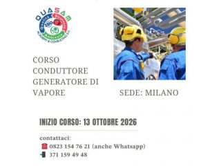 Conduttore generatore di vapore - Milano dal 13 Ottobre 2026