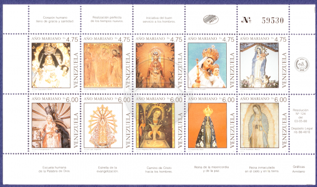 VENEZUELA 1985-1988 lotto 5 Foglietti francobolli - Foto 5