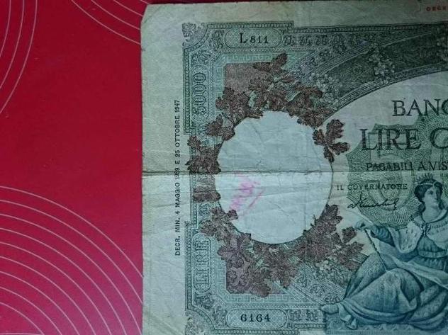 5000 lire repubbliche marinare medusa bi 4/5/1959 - Foto 3