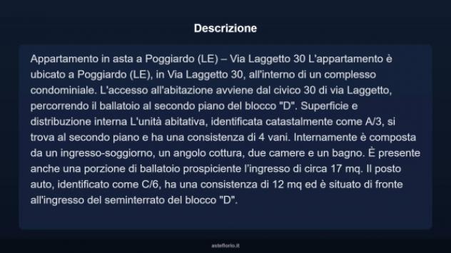 Immobile in asta di 60 m², box auto in vendita a Poggiardo - Foto 6