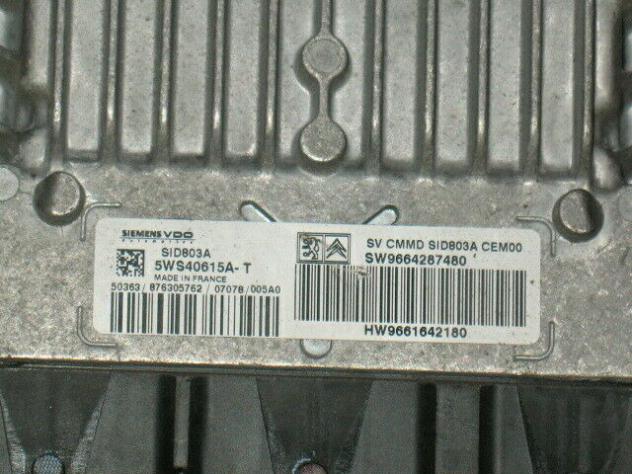 5WS40615AT ECU CITROEN C4 5WS40615A-T SW9664287480 SID803A 9661642180 - Foto 4