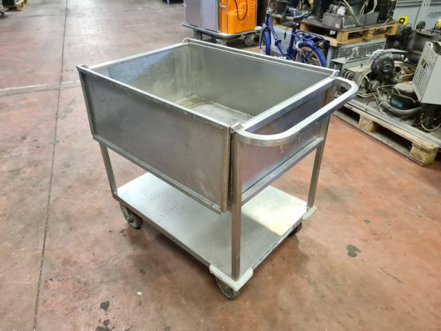carrello inox per sbarazzo stoviglieria usato - Foto 5
