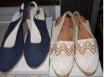 Sandali in tela con zeppa in corda