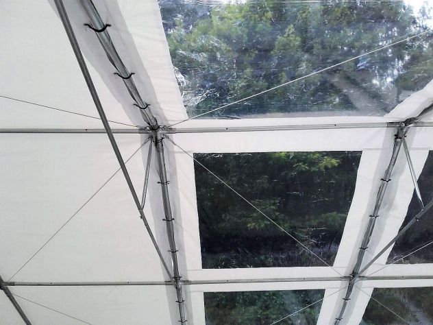 Coperture per piscine telo pvc Cristal telaio acciaio velcro Sistem MM Italia - Foto 3