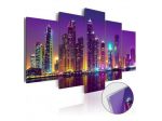 Quadro Con Vetro Acrilico Dubai In Viola 100x50 O 200x100