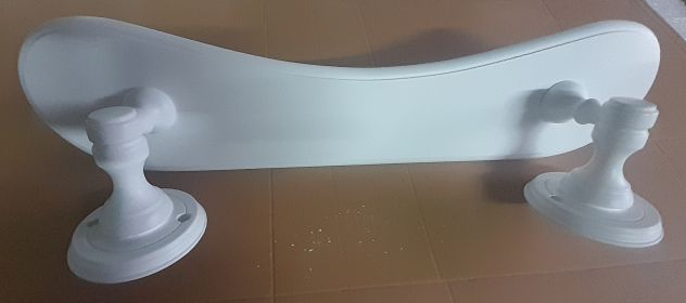 Mensola legno Curva laccata Bianca opaco Nuova completa