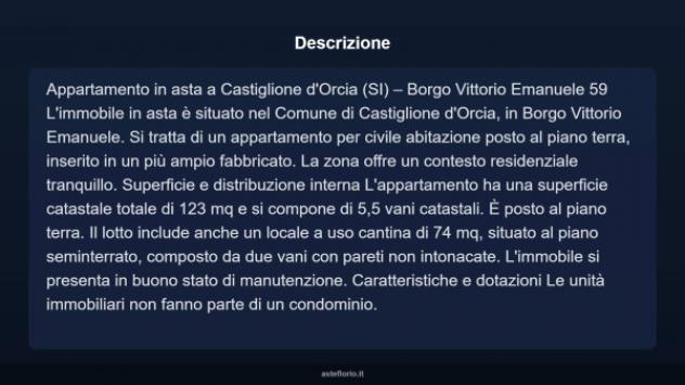 Immobile in asta di 123 m² in vendita a Castiglione d'Orcia - Foto 5