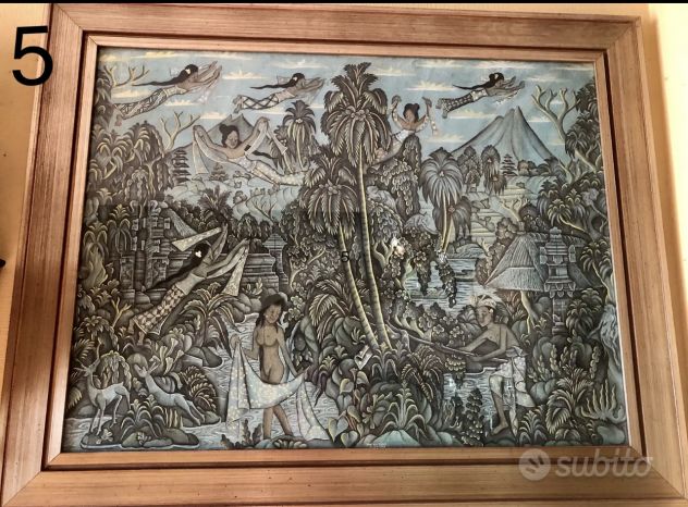 Quadri Balinesi ad olio su tela dipinti ad UBUD nel 1978 - Foto 3