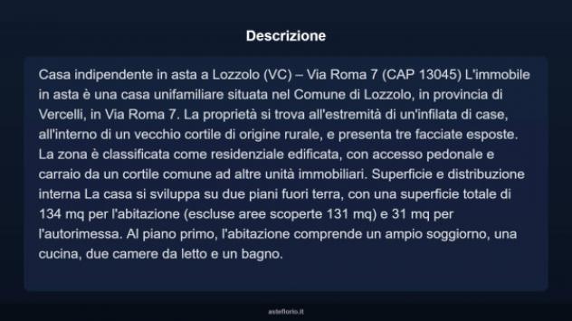 Immobile in asta di 134 m² con più di 5 locali e box auto in vendita a Lozzolo - Foto 3