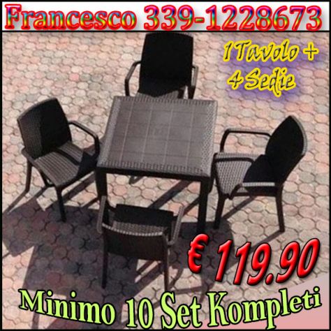 Nuovi Set completi di Tavoli e Sedie per Esterno 99 euro - Foto 9