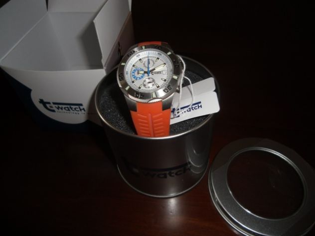 T-Watch orologio crono Adventure acciaio arancione cinturino ROTTO - Foto 4