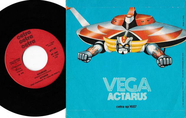 ACTARUS - Goldrake / Vega - 7'' / 45 giri " Sigla tv ATLAS UFO ROBOT 1978 Italy - Foto 2