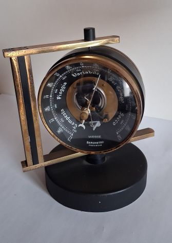 Barometro e orologio da tavolo al quarzo vintage Wesse funzionanti in ottimo s