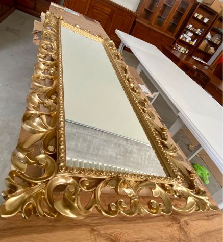 NUOVA SPECCHIERA STILE BAROCCO DI VERO LEGNO CON DORATURA FATTA 100% A MANO - Foto 4