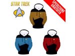 FELPA CON CAPPUCCIO STAR TREK UNISEX MANICA LUNGA GIALLO / BLU / ROSSO