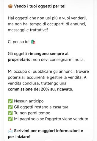 Vendo i tuoi oggetti per te!