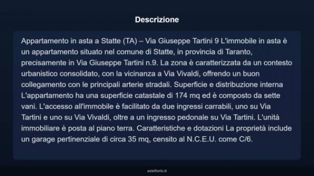 Immobile in asta di 174 m², box auto in vendita a Statte - Foto 3