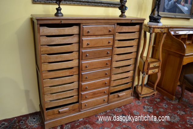 Classificatore-schedario a doppia serranda e cassettiera stile inglese - Foto 8