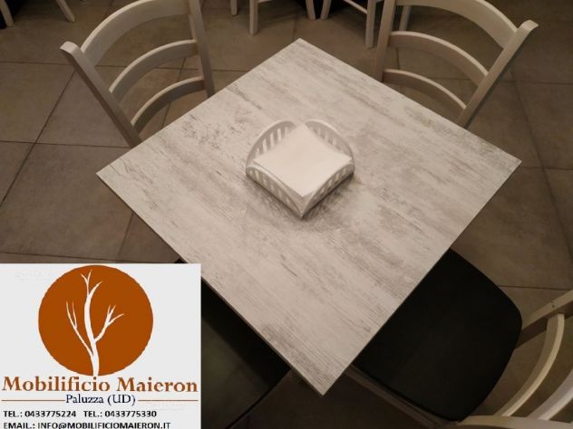 Set Ferrara Tavoli Sedie Per Ristoranti Pizzerie Pub Stile Shabby Chic cod113 - Foto 8