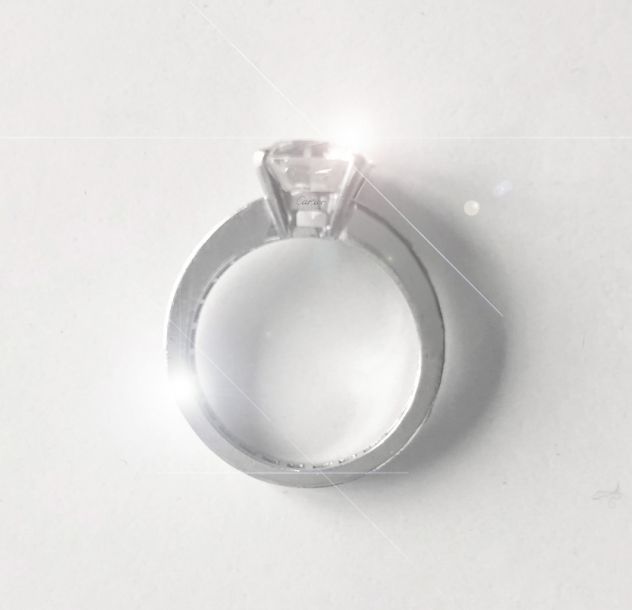Anello in oro bianco con diamante da 2 carati - Foto 4