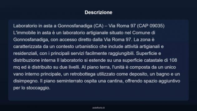 Immobile in asta di 108 m² in vendita a Gonnosfanadiga - Foto 5