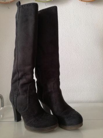 Stivali camoscio donna La Edo nero, 1/2 cerniera, n.37