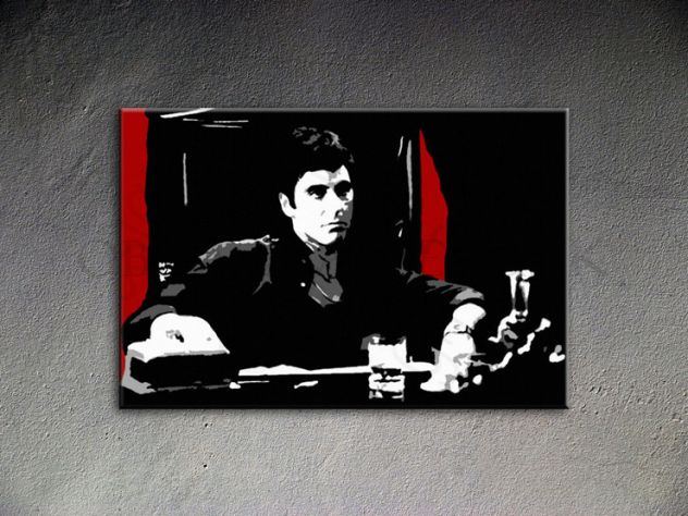 Quadro moderno Scarface dipinto a mano pop art Al Pacino - Foto 2