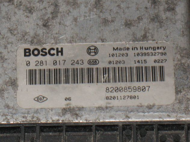 0281017243 ECU RENAULT ESPACE 2.0 EDC16CP33-6.8 0281017243 8200859807 8201127801 - Foto 2
