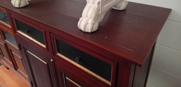 ELEGANTE CREDENZA DI ANTIQUARIATO SHABBBY CHIC LACCATA e DIPINTA - Foto 6